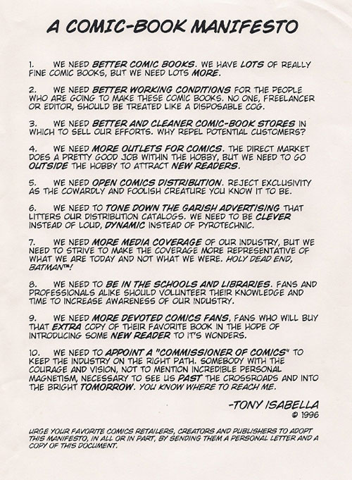 Tony Isabella: A Comic-Book Manifesto